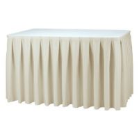 Sell satin table skirting, Polyester Table skirting, fitted skirting