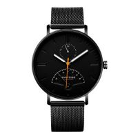 sell Fashion Luxury Watches Men Stainless Steel Mesh Band Quartz Sport Watch Chronograph Men's Wrist Watches