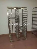 stainless steel bakery tray trolley