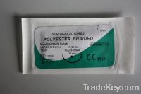 Polyester braided suture with needle