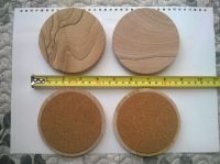 Sandstone material Round Coaster with Cork backing 10cm
