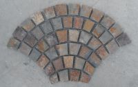 Fan shape paving stone rusty mosaic tile sheet