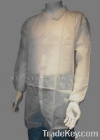 Sell Non-woven Lab Coat With  Lapel Collar, Elastic Cuffs, Buttons