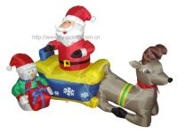 Sell Santa clause on inflatable Sleight & Reindeer