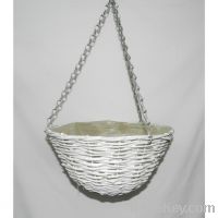 Sell white rattan hanging baskets