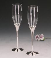 Sell silver plated metal stem champagne flute