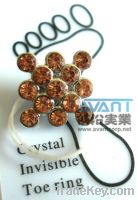 ATR-007 New design zinc alloy crystal healthy toe ring for beauty