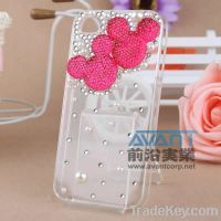 Pink Crystal Bling Rhinestone Deco Hard Case Cover for iPhone CPC-062
