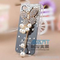 020 Butterfly Pendant Crystal Rhinestone Hard Case Cover For iPhone