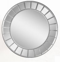 Sell round silver wood mirror
