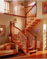 solid  wood stairway