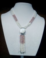 Sell   semi-precious stone pearl  necklace
