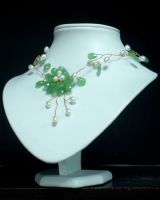 Sell semi-precious stone pearl necklace3
