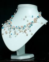 Sell   semi-precious stone pearl  necklace 4
