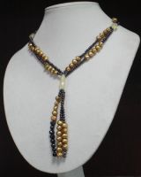 Sell   semi-precious stone pearl  necklace 7