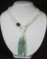 Sell   semi-precious stone pearl  necklace 10