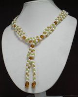 Sell   semi-precious stone pearl  necklace 11
