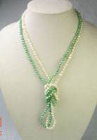 Sell   semi-precious stone pearl  necklace 14