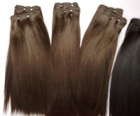 sell 12" colored Malaysia remy hair weft