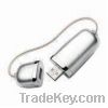 Plastic USB Flash Drive with Chain, Available in Silver, Black, Blue