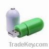 Capsule-shape USB Flash Drive, Multi-colors, Customized Logos Accepted
