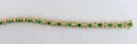 Fine Gold jewelry-10K gold Emerald & diamond bracelet