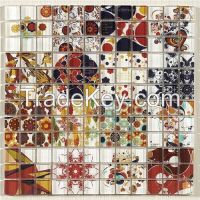 Glass inkjet pebble tile series