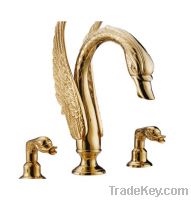 Sell waterfall swan tub  sink golden faucet