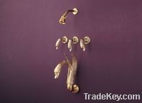 wall mounted golden swan tub shower faucet