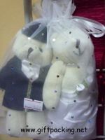 sale  wedding white bear organza gift packaging pouch
