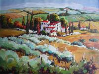 Sell green massif oil painting