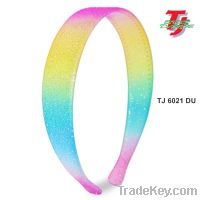 Translucent Neon Rainbow Glitter Wide Hair Band