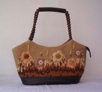 Sell fashion straw  bags with pvc handles