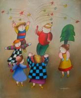 Happy Kides Oil Paintings (high Quality And Competitive Prics)HK2049