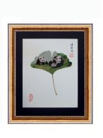 Sell Painting on Leaves (100%handmade.)-Pandas