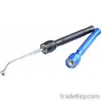 Magnetic flashlight torch with pick up tool