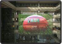 led display-glass wall display