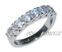 A high quality cubic zirconia wedding  ring with rhodium finished