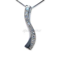 CZ Journey Pendant with rhodium finished 925 sterling silver