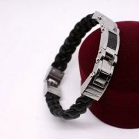 Stainless steel Leather bracelet