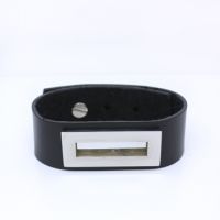 Stainless steel Leather bangle