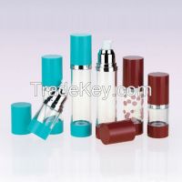 Plastic round shape airless cosmetic bottle