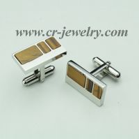 Sell Stainless Steel with Tiger Eye inlaid cufflinks