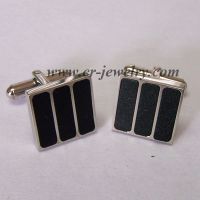 Sell Stainless Steel leather inlaid Cufflinks