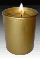 Massage Candle in frosted gold glass
