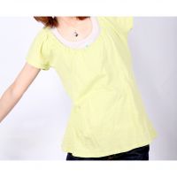 Sell Yellow Women Electronic O-collar cotton T-shirts E