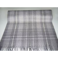 Sell black & navy checked cashmere & lambswool long winter scarf 1147