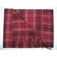 Sell 100% cashmere checked red winter shawl Y-09106