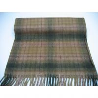 Sell 100% cashmere checked brown winter shawl Y-09162