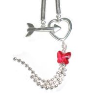Heart Red CZ Sterling Silver Necklace